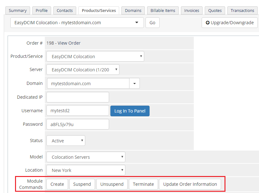 Service Actions in WHMCS - EasyDCIM v1.4.3