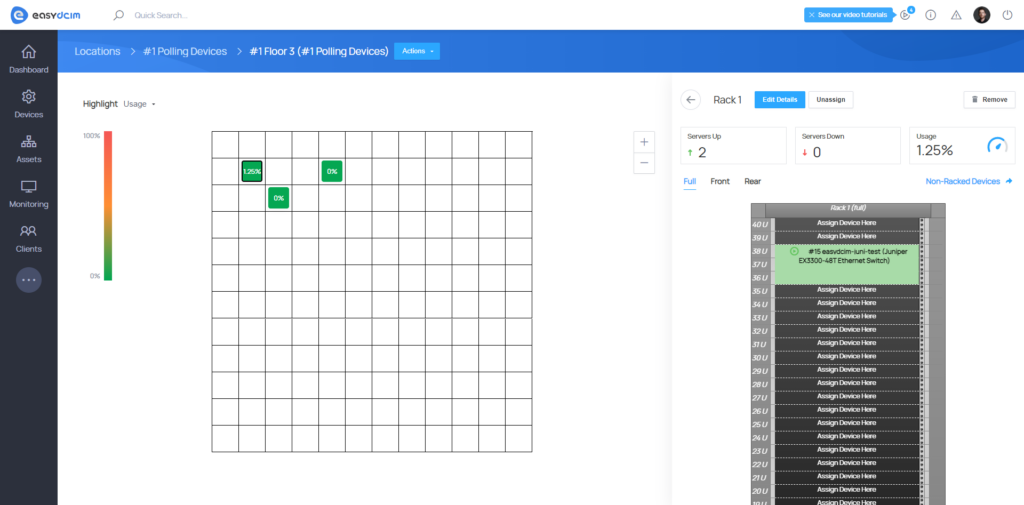 Floors & Racks - Plan - EasyDCIM v.1.8.0