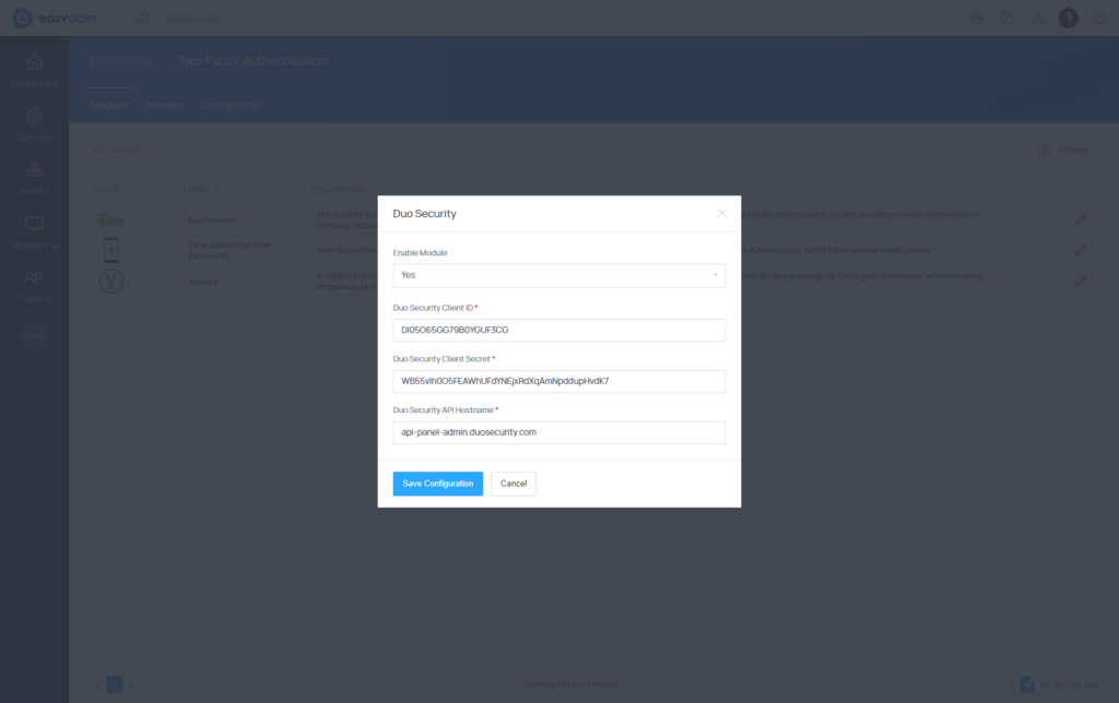 Cisco Duo Security - Two-Factor Authentication - EasyDCIM v1.9.9