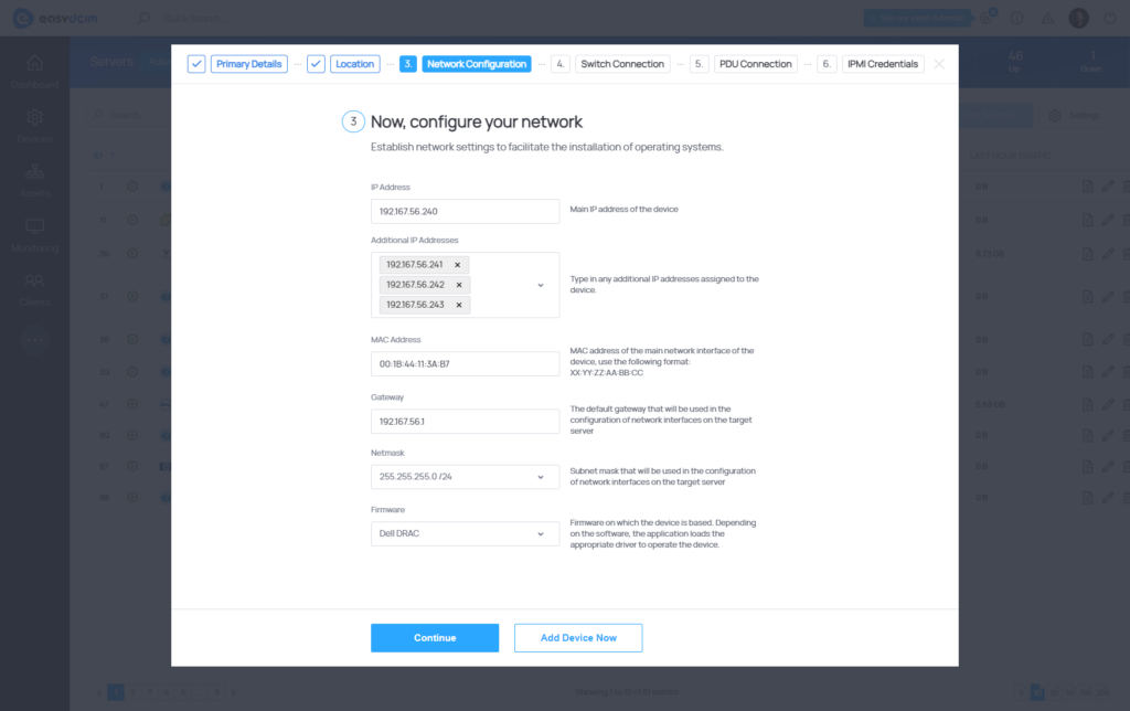 Add Device Form - Step 3 - EasyDCIM v1.10.0