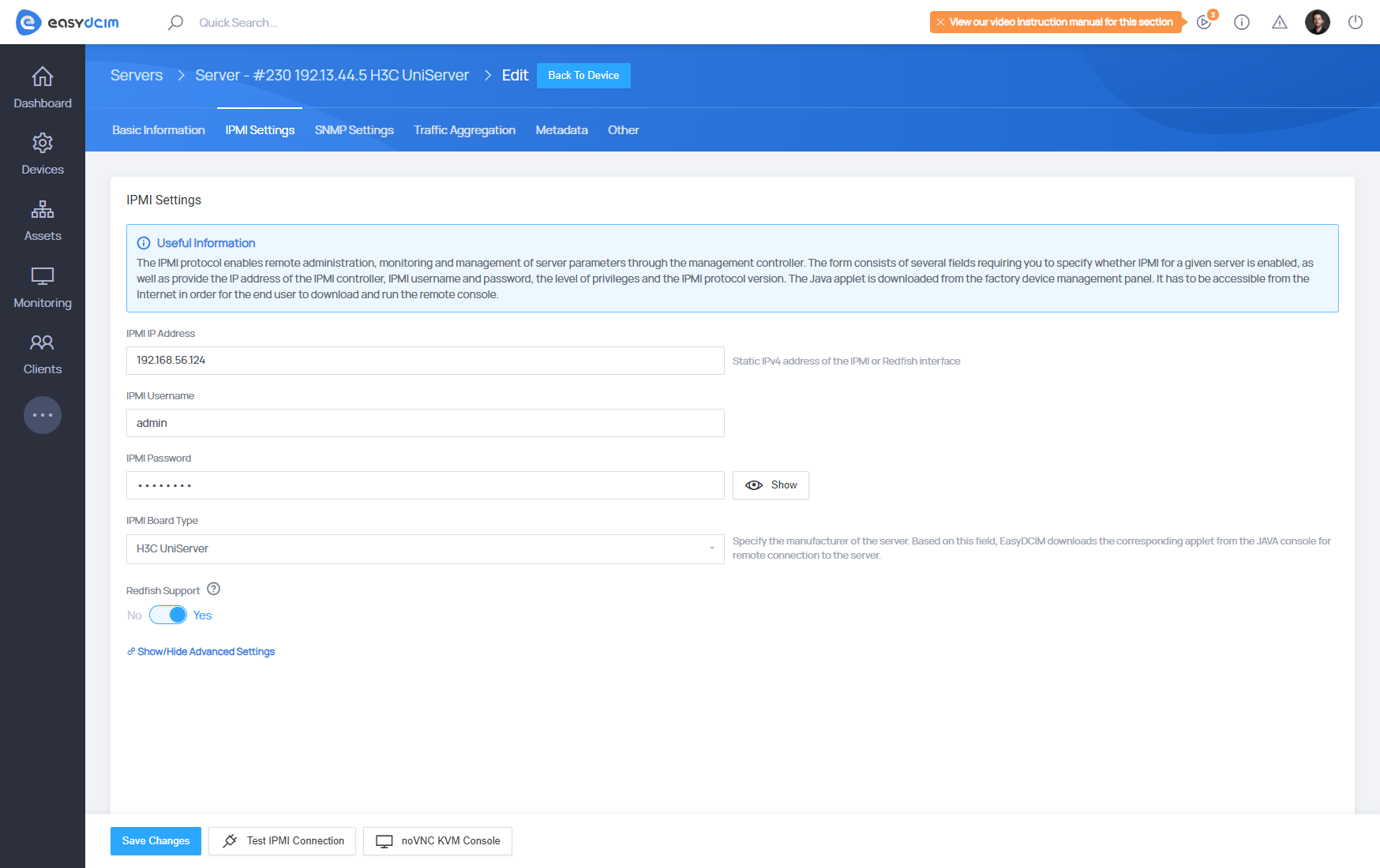 H3C UniServer Support - EasyDCIM v1.20.0