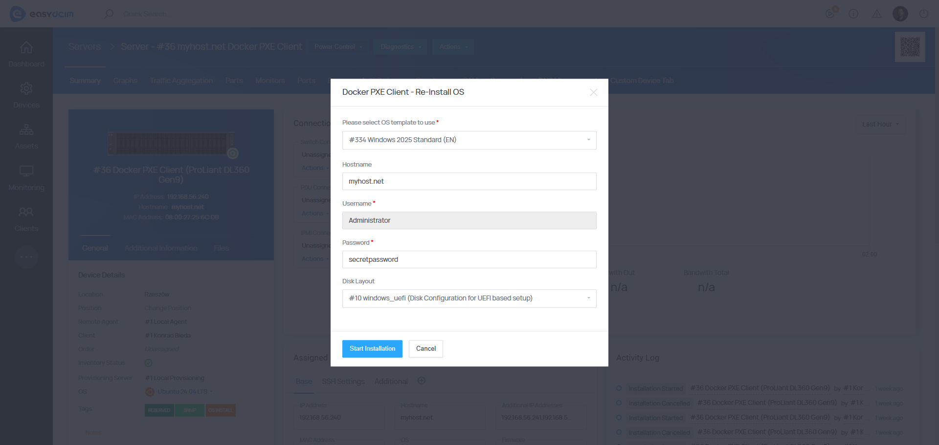 Windows Server 2025 Reinstallation - EasyDCIM v1.20.0