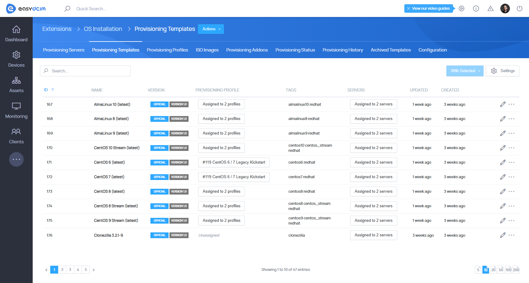 Provisioning Templates - EasyDCIM v1.24.0