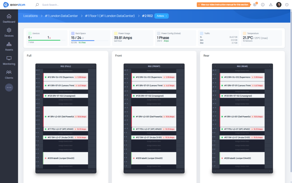 Full rack view - EasyDCIM v1.25.0