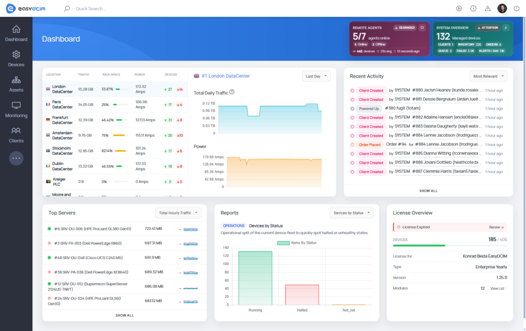 Redesigned Dashboard - EasyDCIM v1.25.0