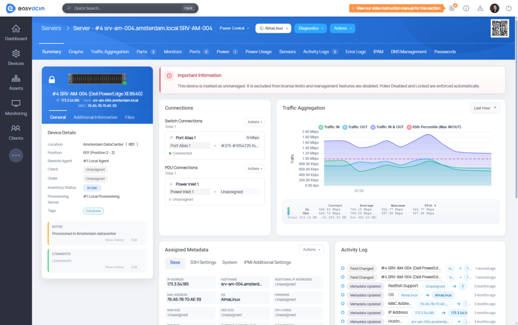 Unmanaged Device - EasyDCIM v1.26.0