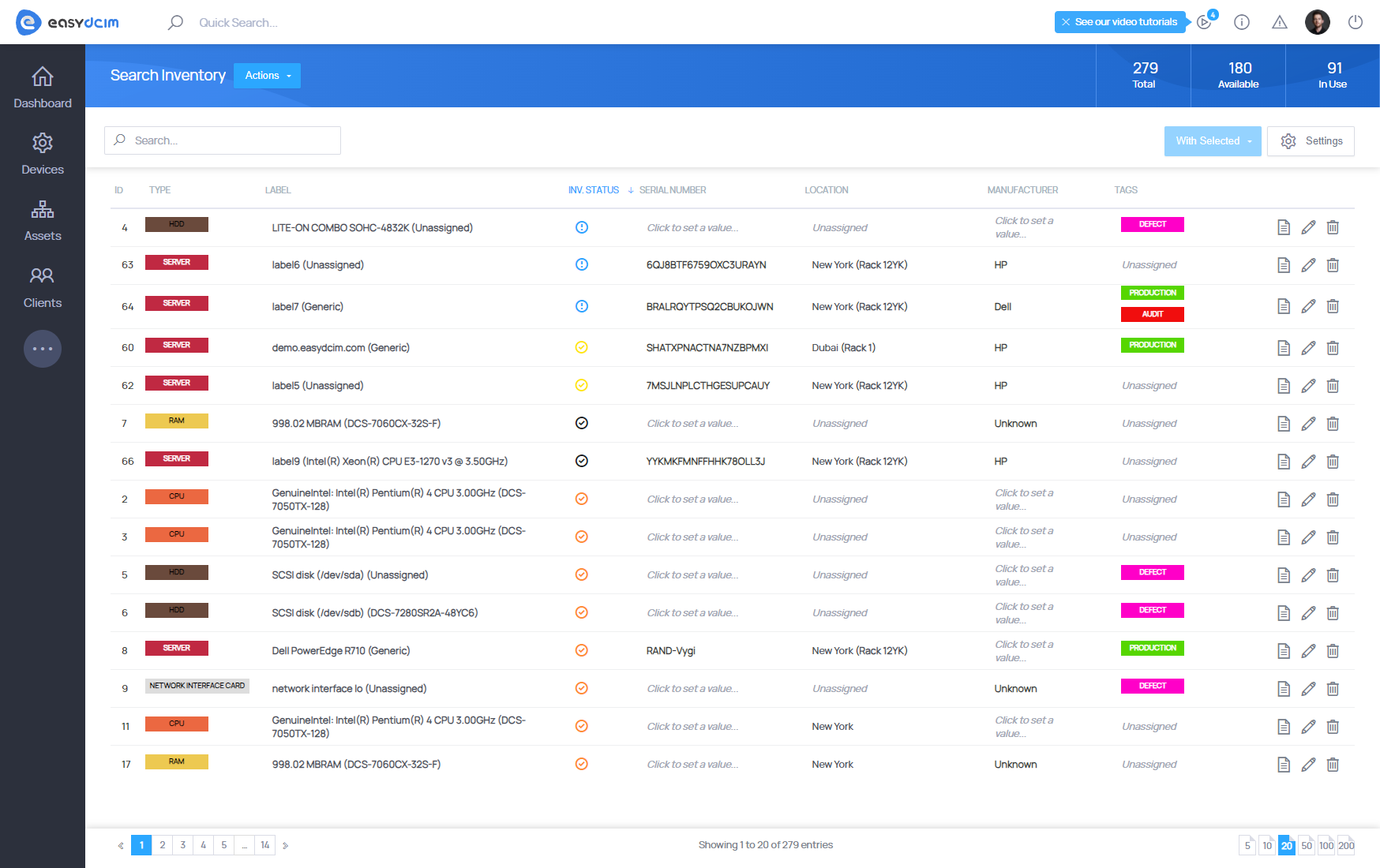 Catalog of Items - EasyDCIM Documentation