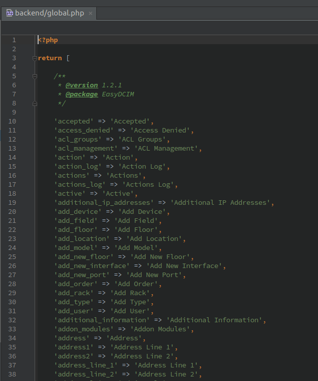 Language File Content - EasyDCIM Documentation