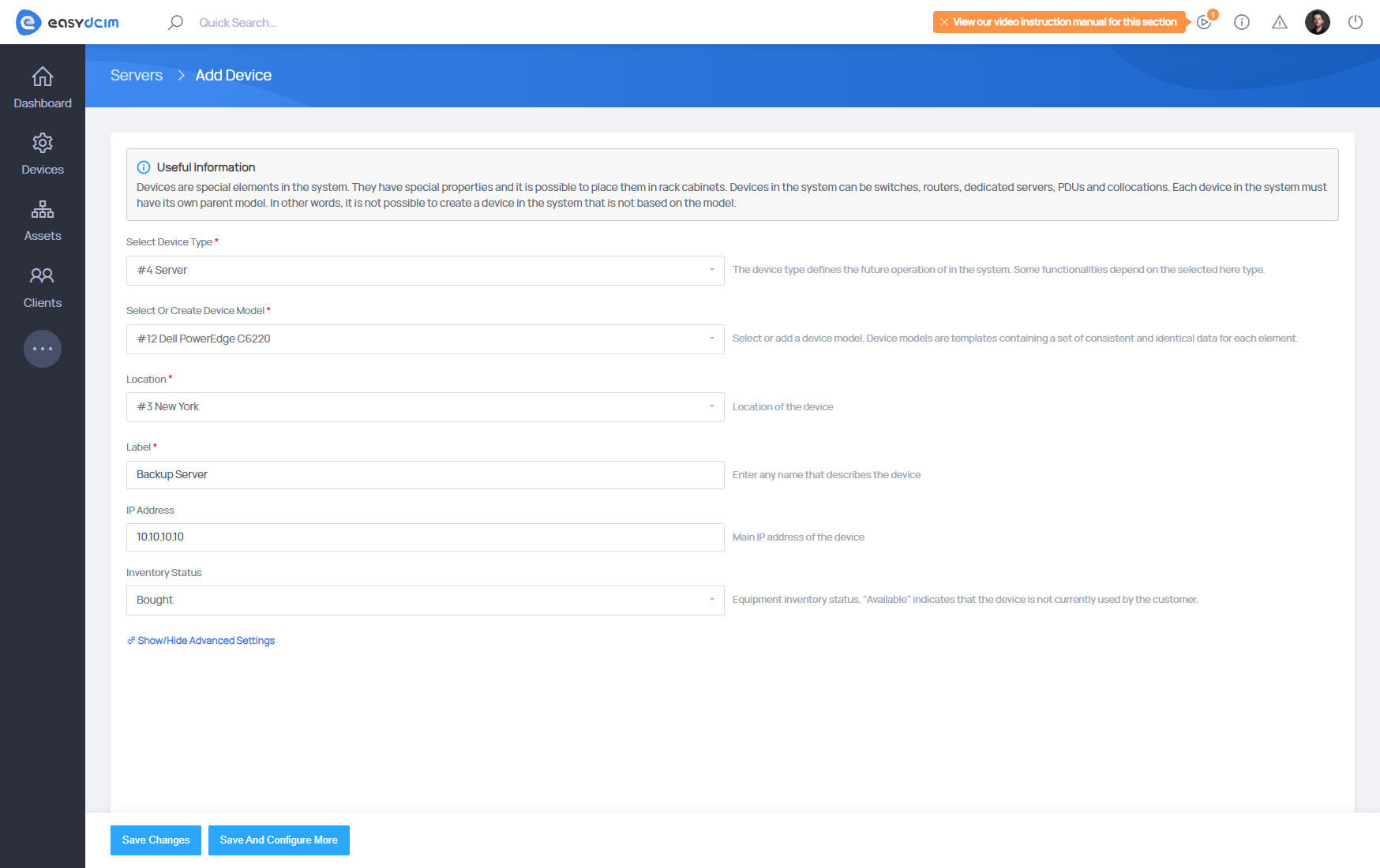 Adding New Device - EasyDCIM Documentation