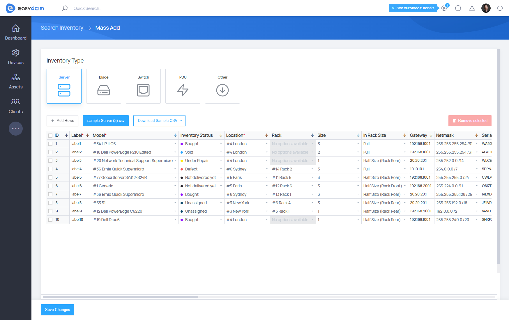 Adding Multiple Devices- EasyDCIM Documentation