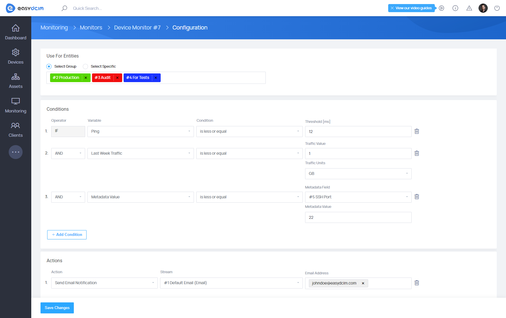 Advanced Monitoring: Entity Configuration - EasyDCIM Documentation