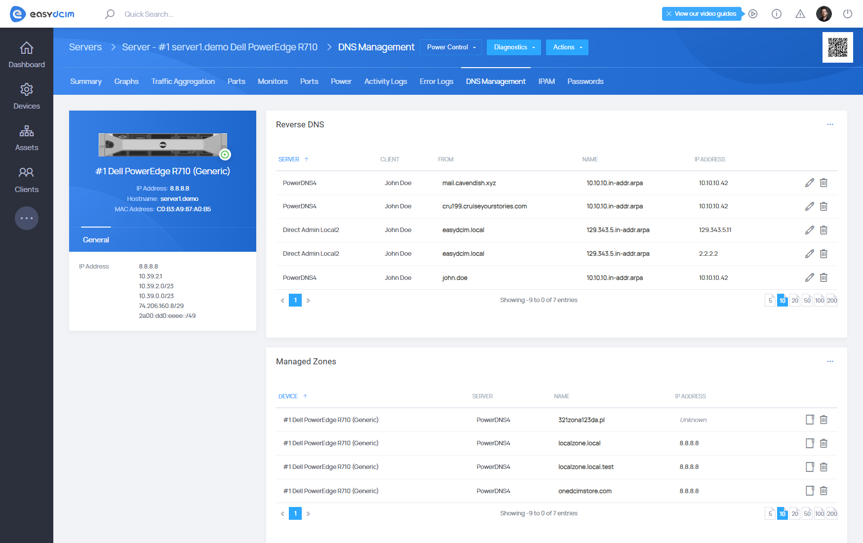 DNS Management: DNS Zones - EasyDCIM Documentation