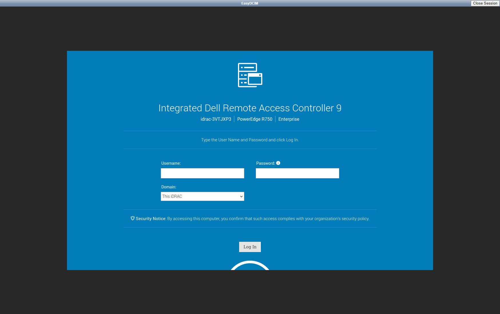 IPMI Integration: VNC Session in IPMI Panel - EasyDCIM Documentation
