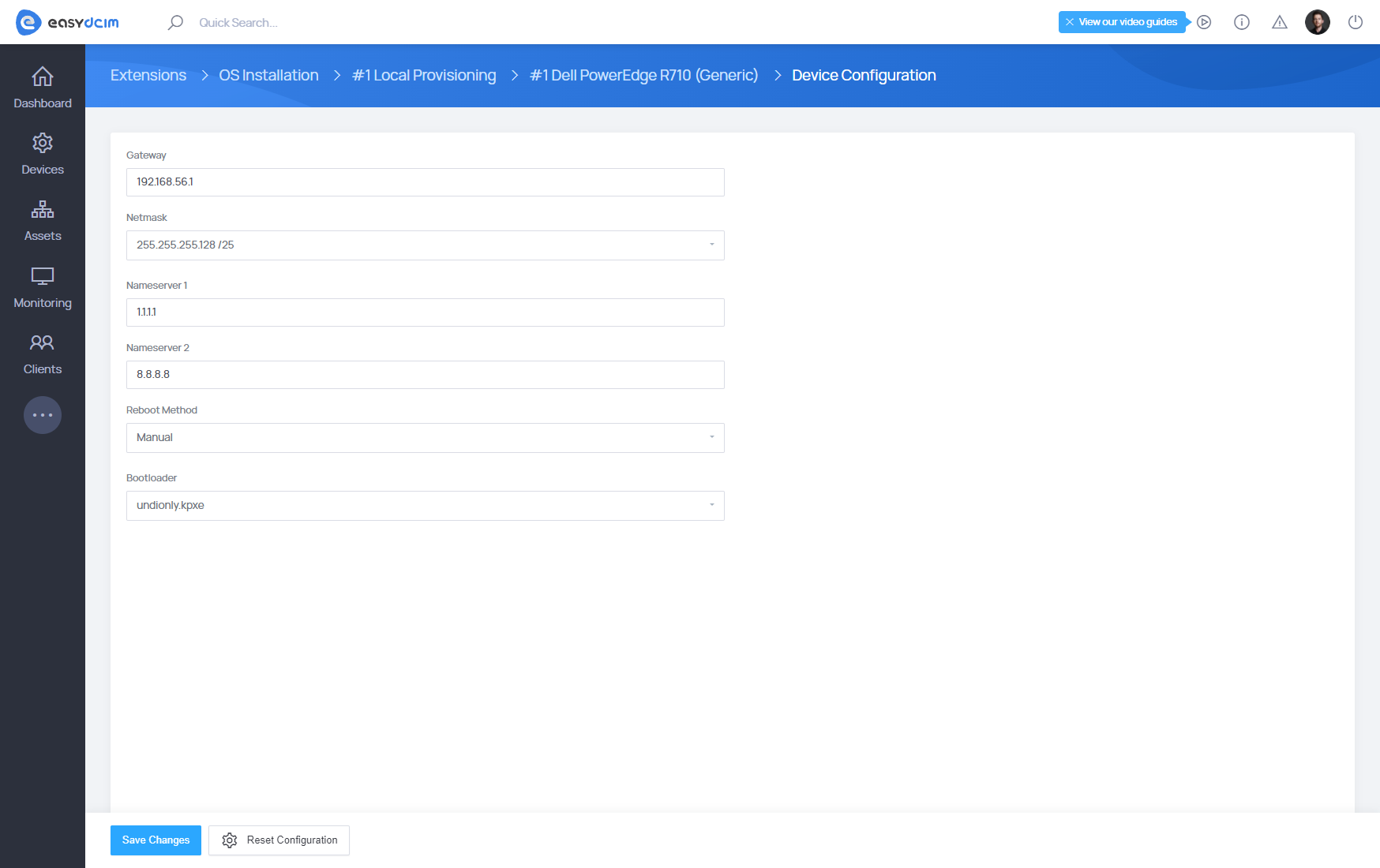 Device Network Basic Configuration - EasyDCIM Documentation