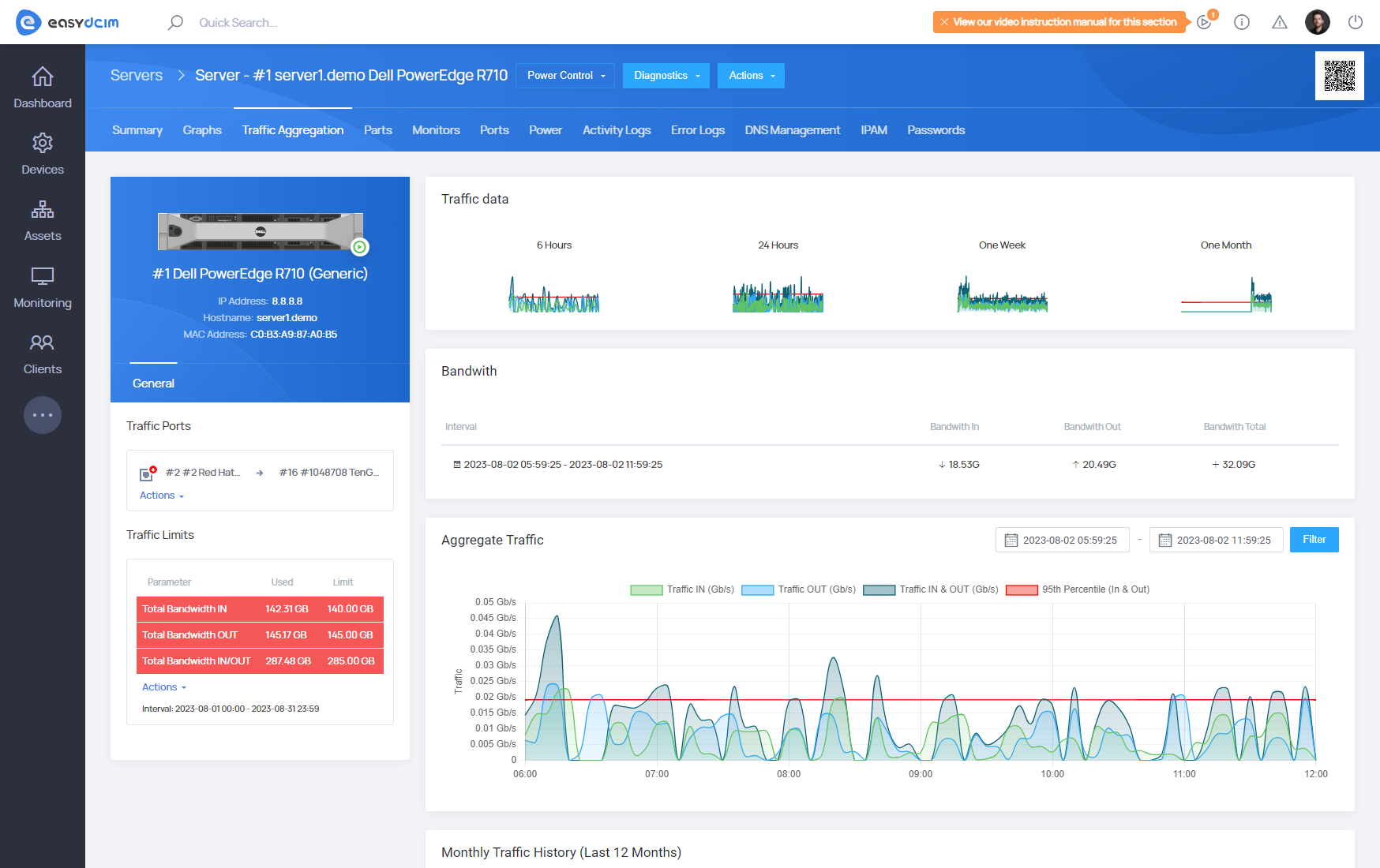 Usage Collector: Traffic Aggregation - EasyDCIM Documentation