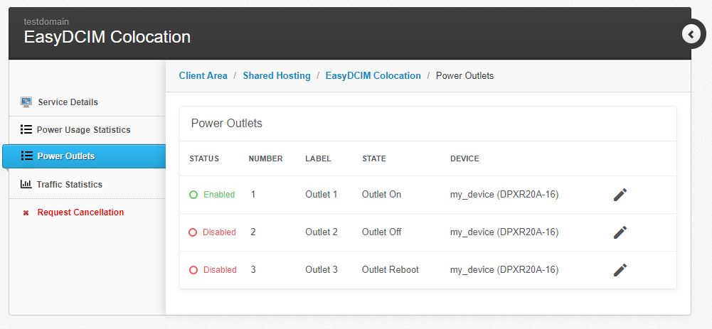 Power Outlets: HostBill Colocation Module - EasyDCIM Documentation