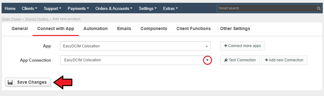 Connecting with Application: HostBill Colocation Module - EasyDCIM Documentation