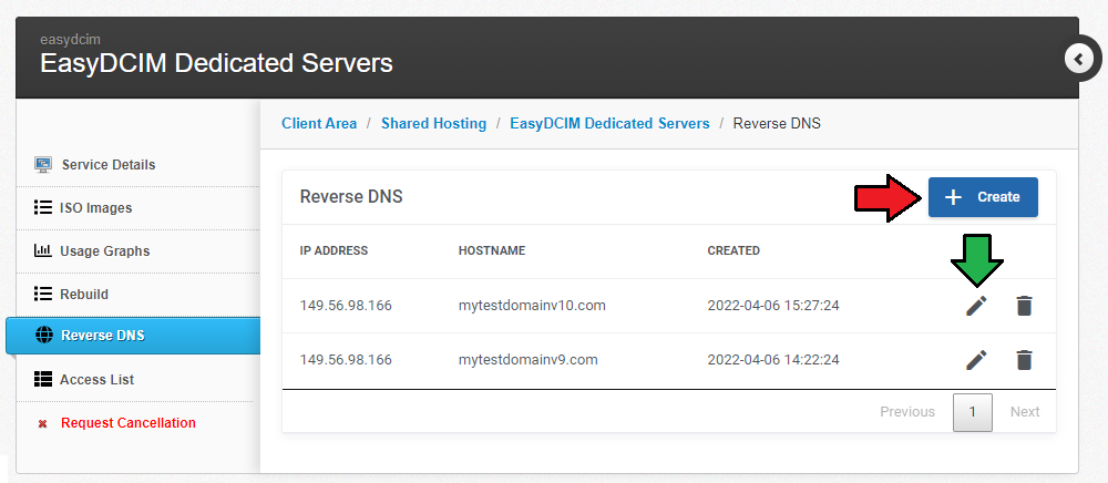 Reverse DNS Management: HostBill Dedicated Servers Module - EasyDCIM Documentation