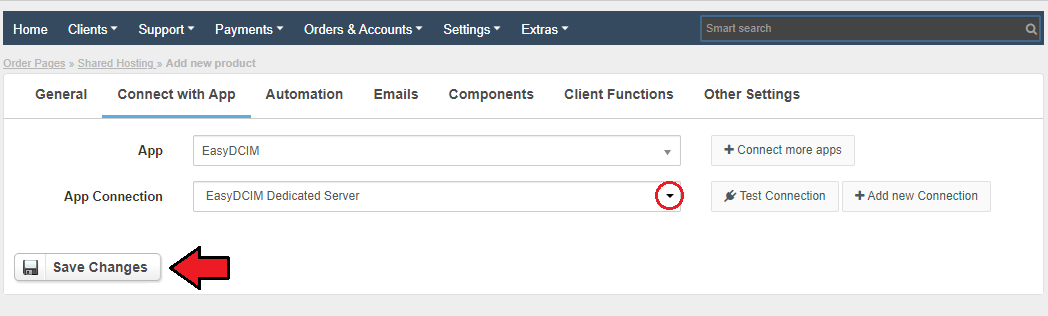 Connecting with Application: HostBill Dedicated Servers Module - EasyDCIM Documentation