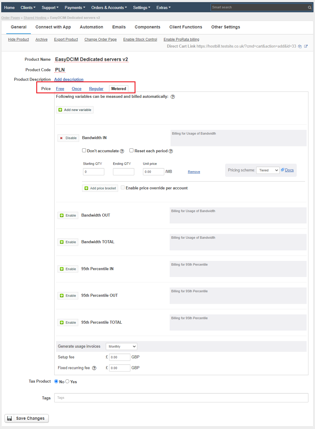 Price Configuration: HostBill Dedicated Servers Module - EasyDCIM Documentation