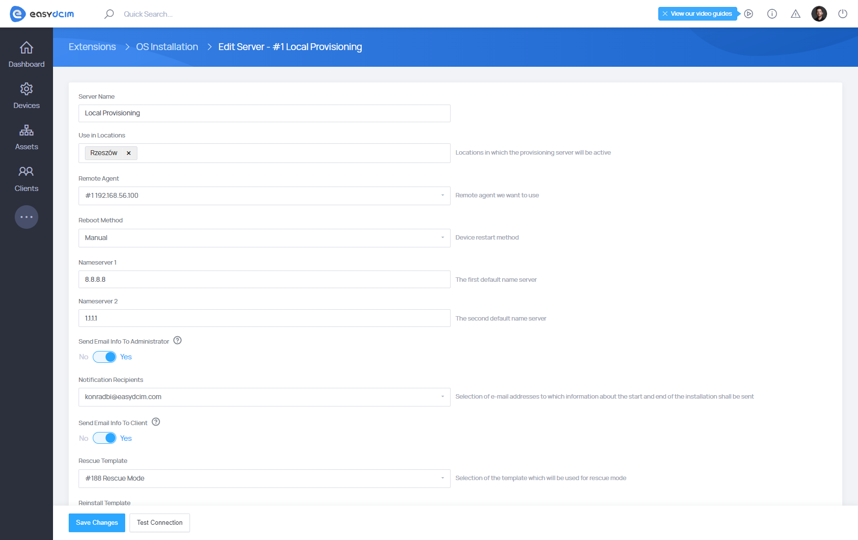 OS Installation: Server Configuration - EasyDCIM Documentation