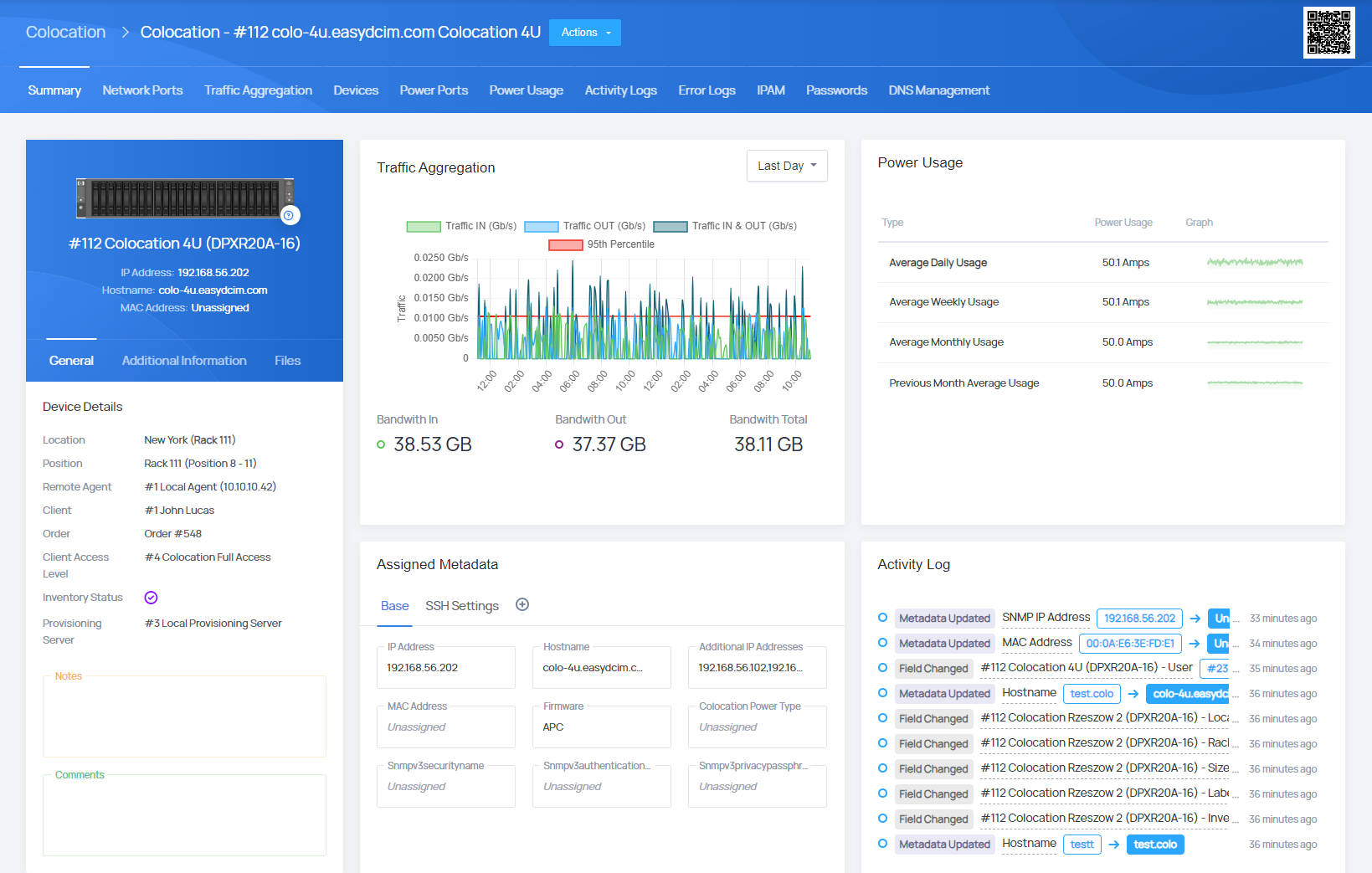 Colocation Management - EasyDCIM Administration - Screenshot 1