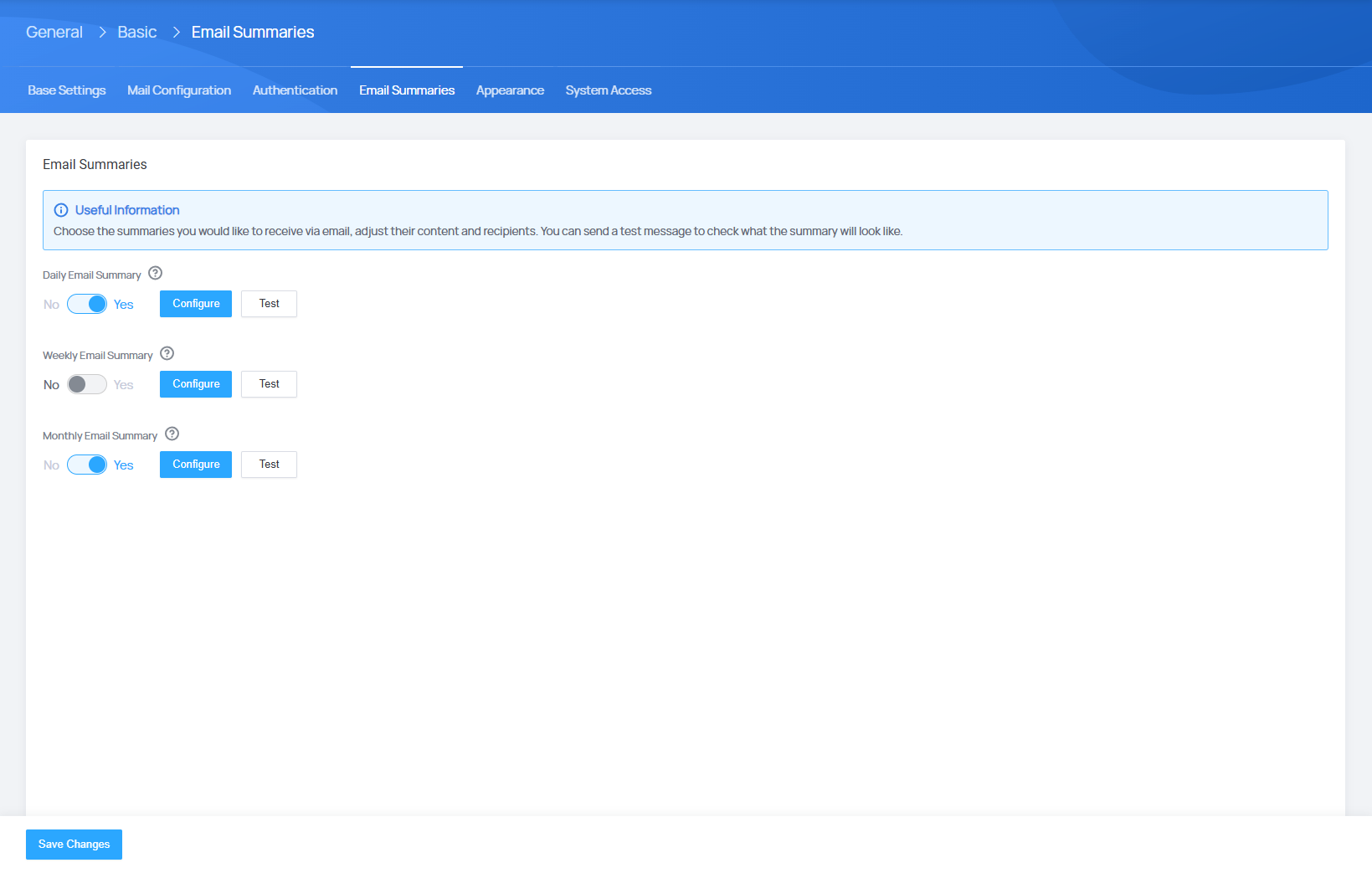 Custom Email Summaries - EasyDCIM Administration - Screenshot 2