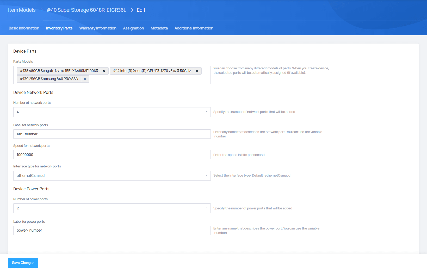 Inventory Management - EasyDCIM Administration - Screenshot 2