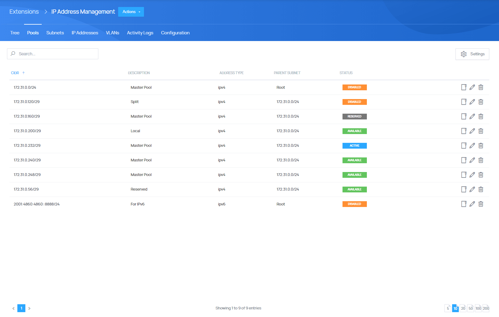 IP Addresses Management - EasyDCIM Administration - Screenshot 2