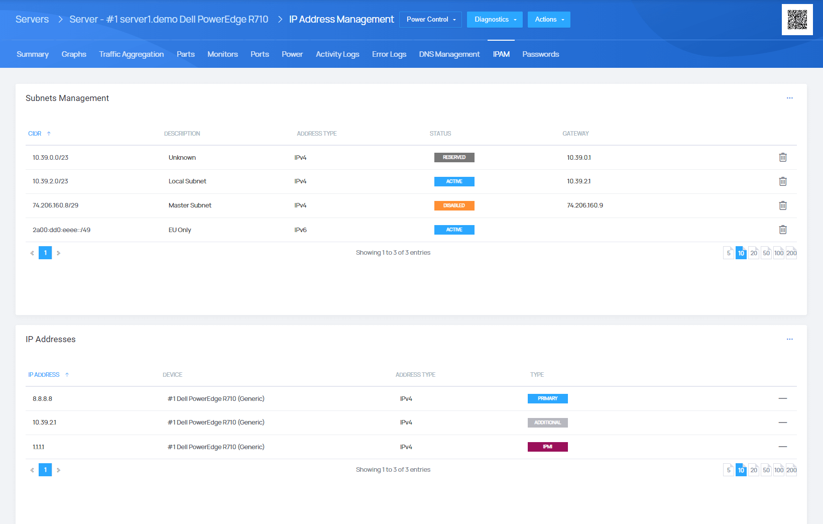 IP Addresses Management - EasyDCIM Administration - Screenshot 5