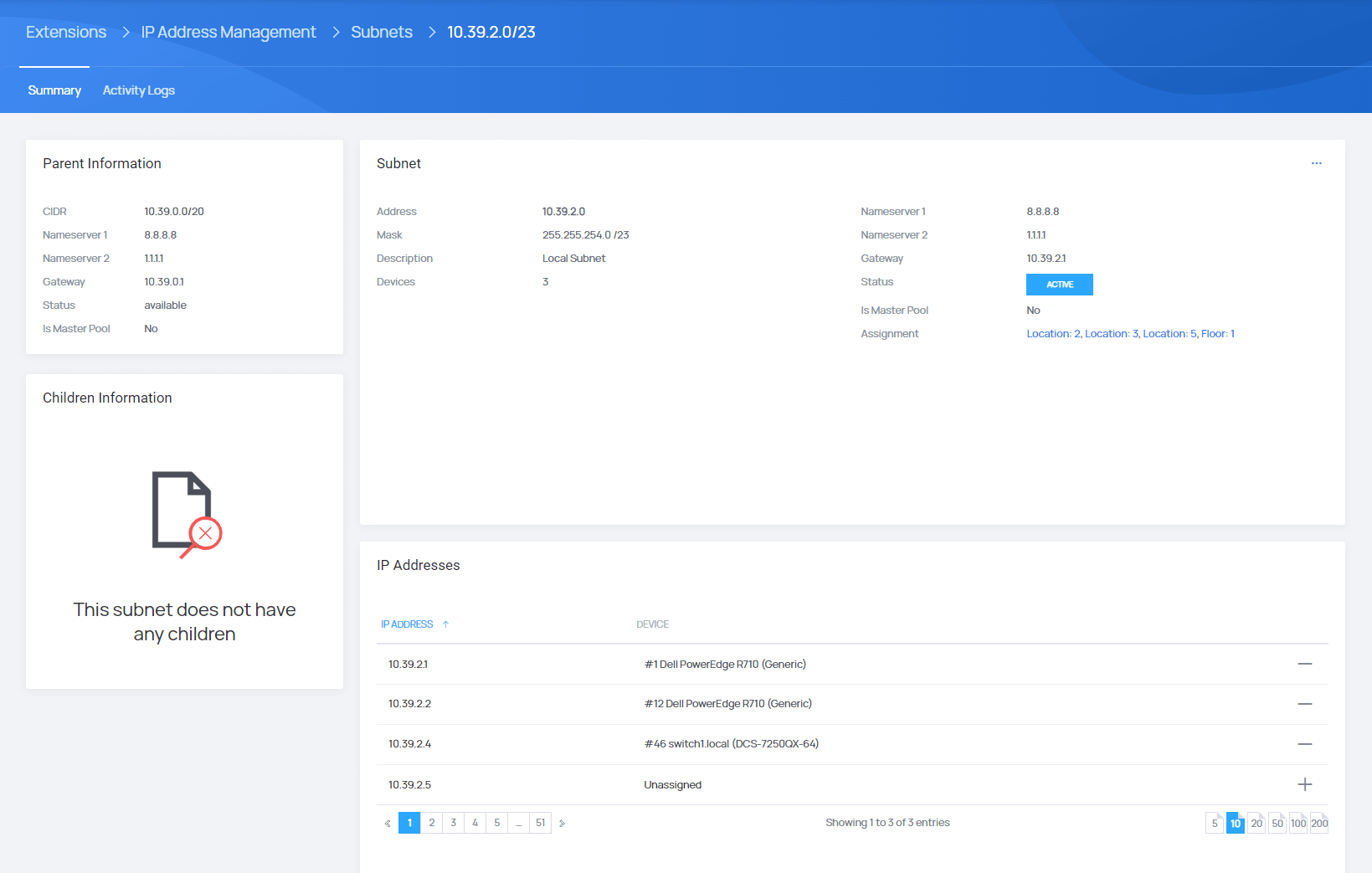 IP Addresses Management - EasyDCIM Administration - Screenshot 7