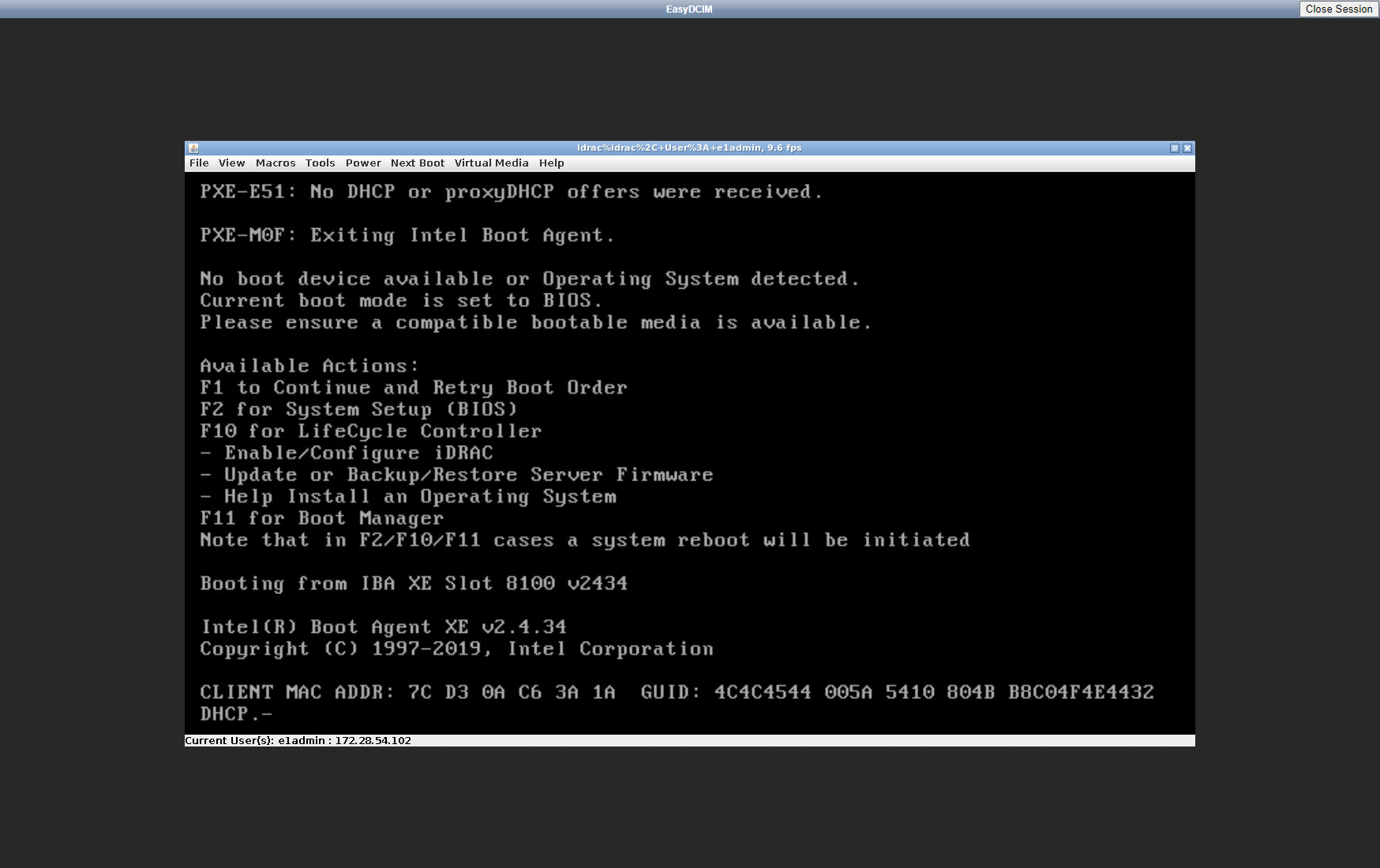 KVM Console - EasyDCIM Administration - Screenshot 1