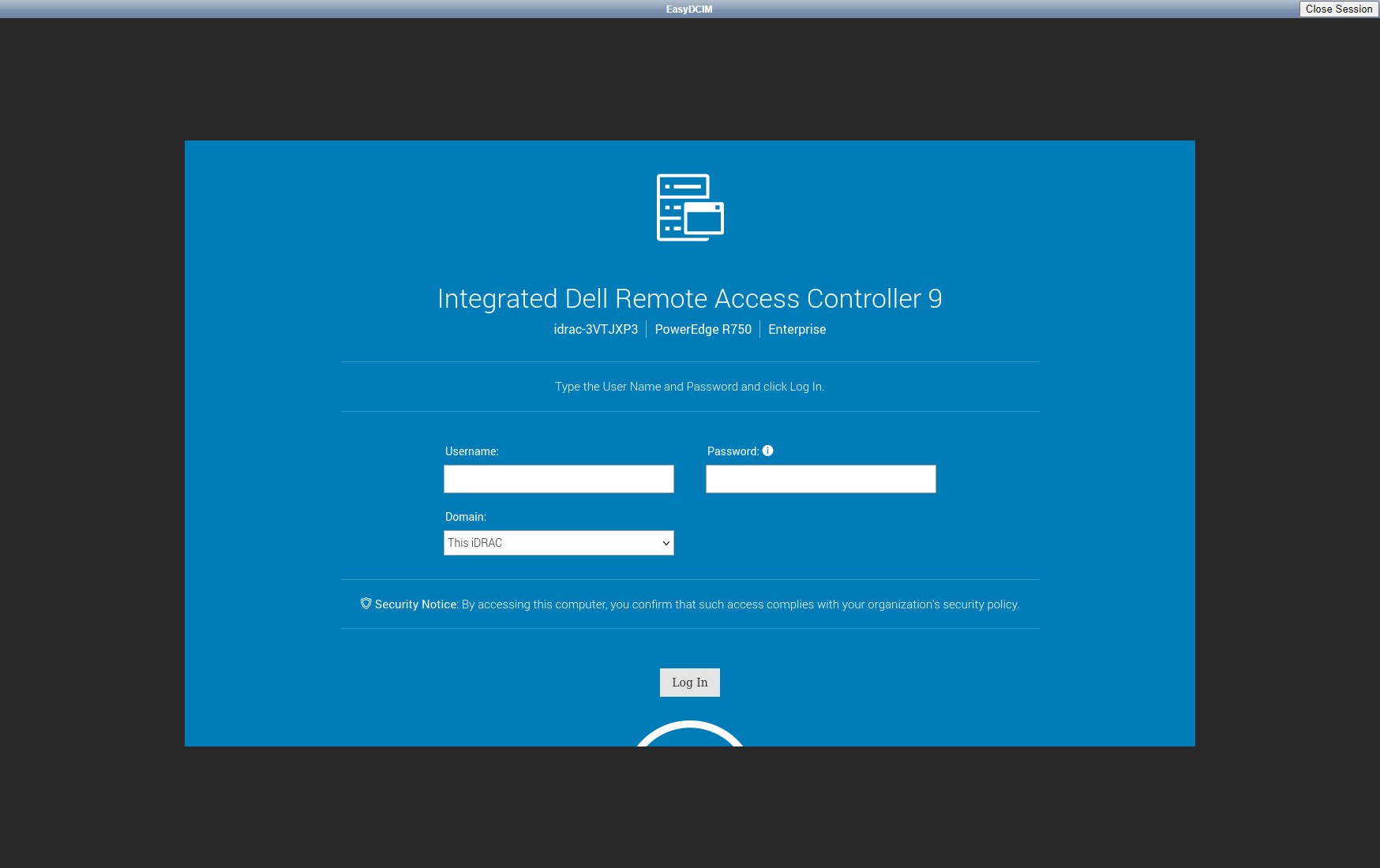 KVM Console - EasyDCIM Administration - Screenshot 3