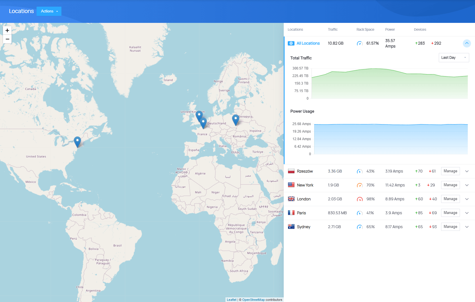 Locations & Racks Management - EasyDCIM Administration - Screenshot 1