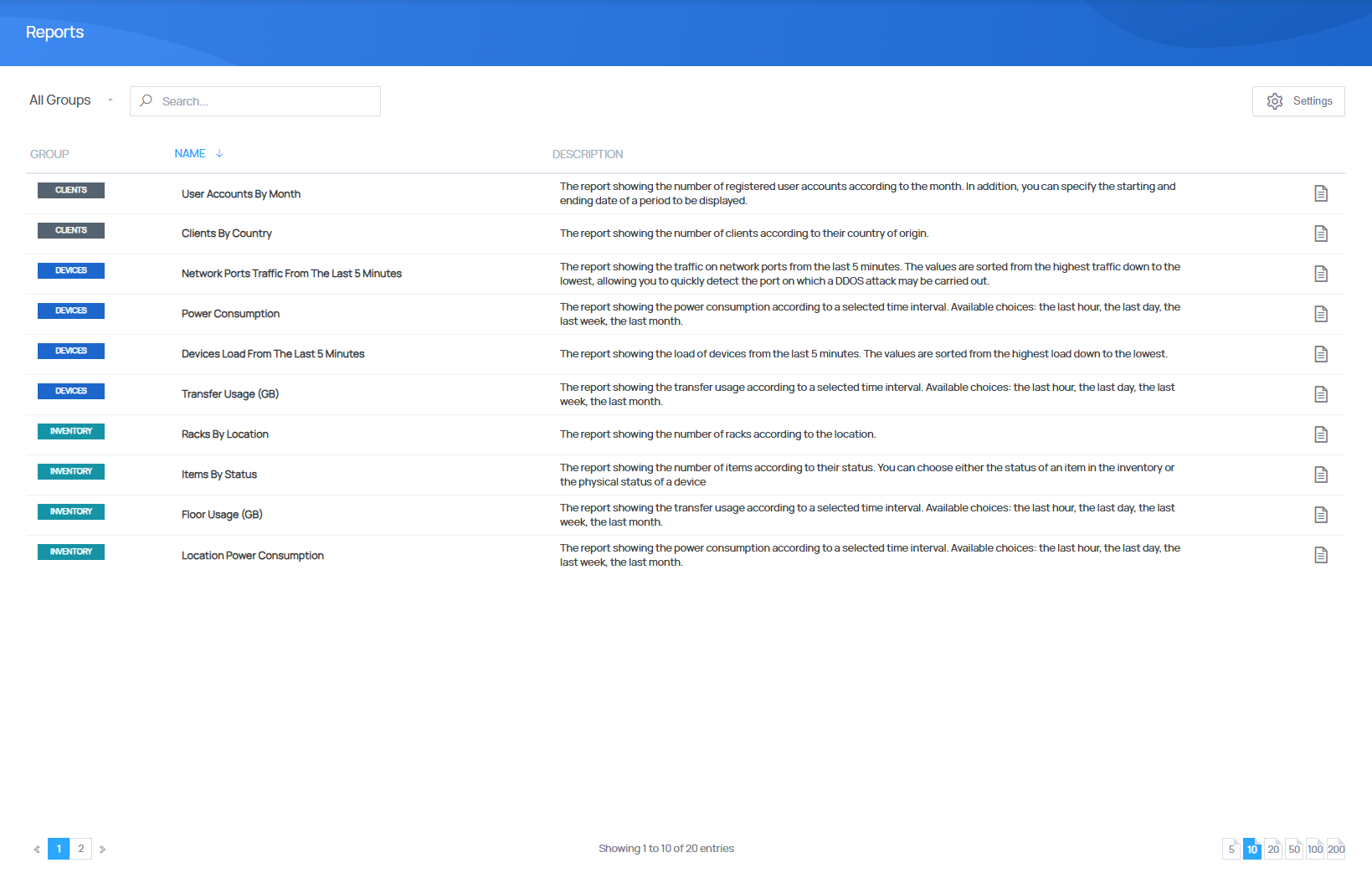 Personalized Reports & Activity Logs - EasyDCIM Administration - Screenshot 1