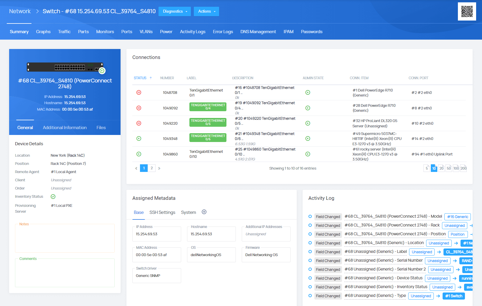 Switch & PDU Integrations - EasyDCIM Administration - Screenshot 2