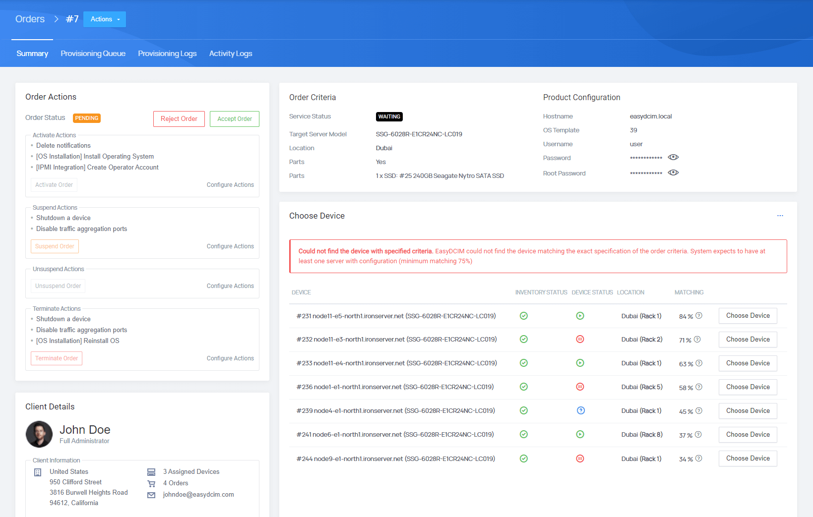 Automatic Server Provisioning - EasyDCIM Automation - Screenshot 3