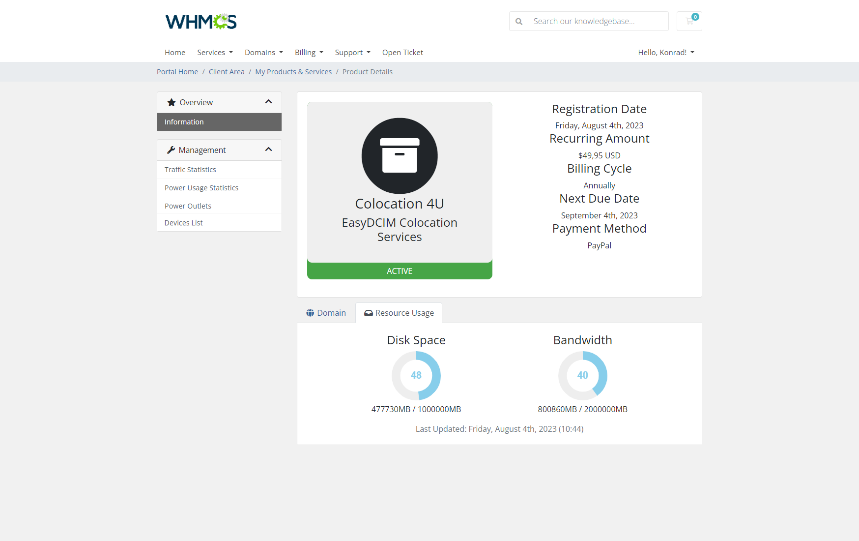 Colocation Services Billing - EasyDCIM Billing Integration - Screenshot 3