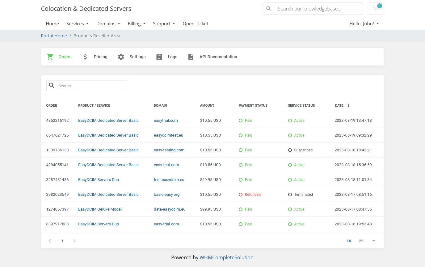 Servers Reselling - EasyDCIM Billing Integration - Screenshot 4