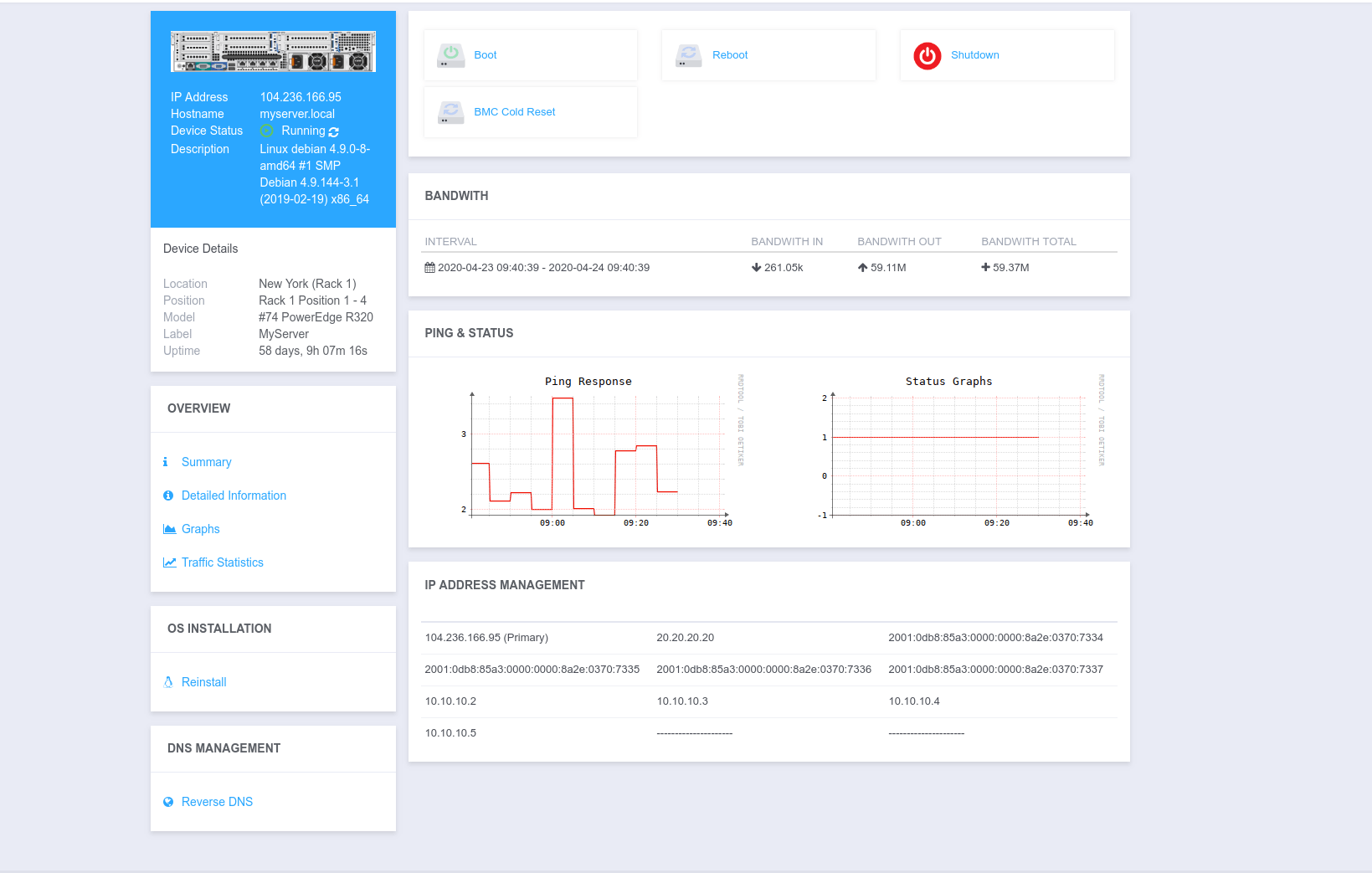 Servers Monitoring - EasyDCIM Client Control - Screenshot 1