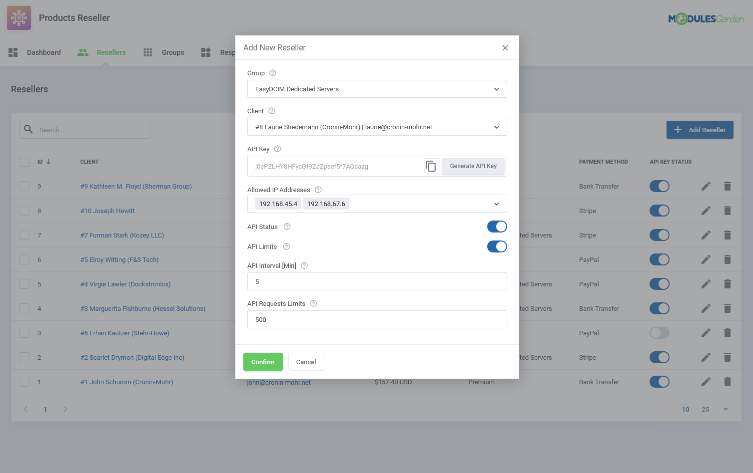 Complete Management of Resellers - EasyDCIM Servers Reselling - Screenshot 2