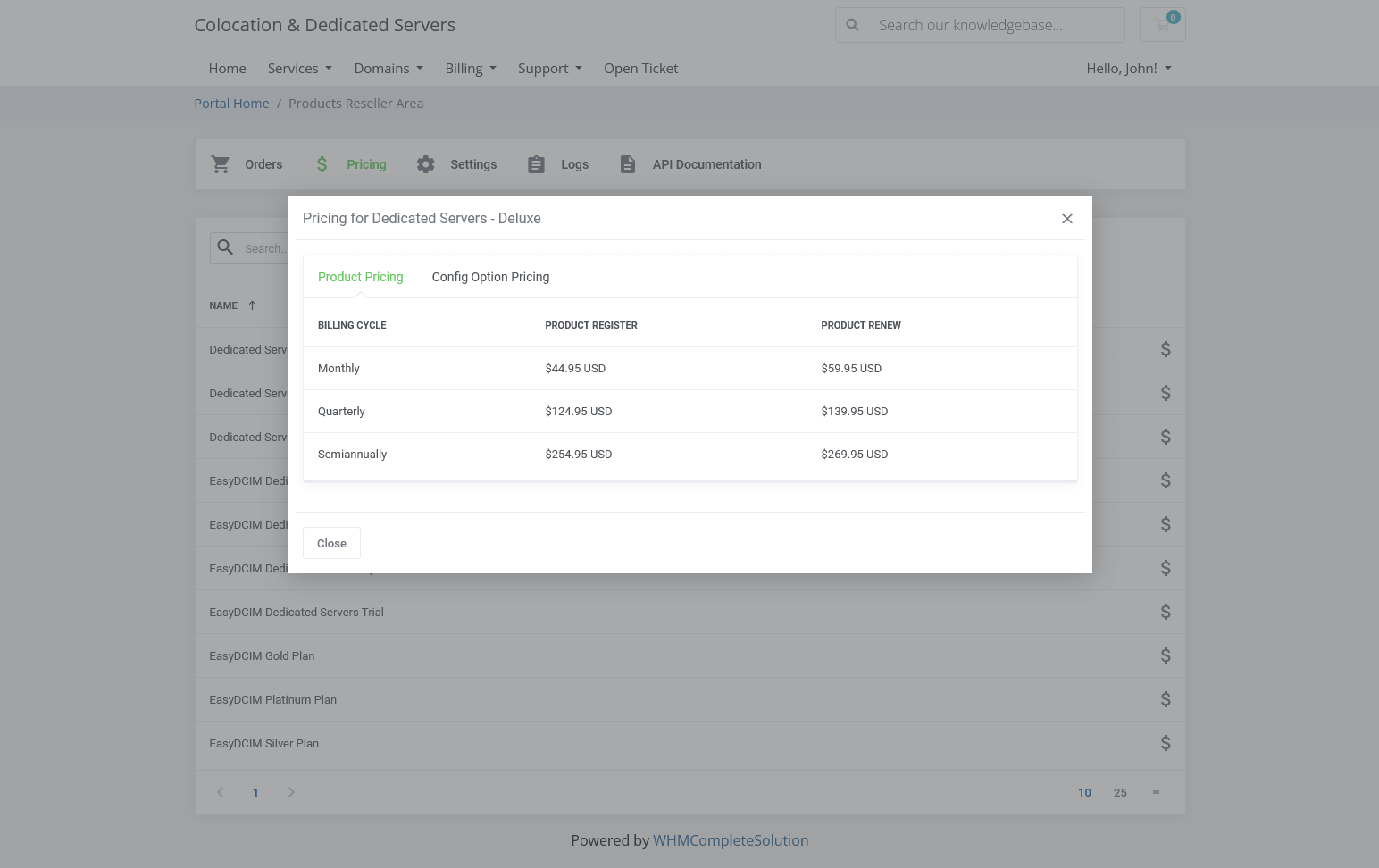 Reseller Area - EasyDCIM Servers Reselling - Screenshot 3