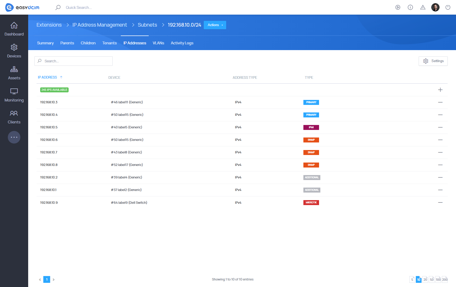 IP Address Management For EasyDCIM Extension - Screenshot 10